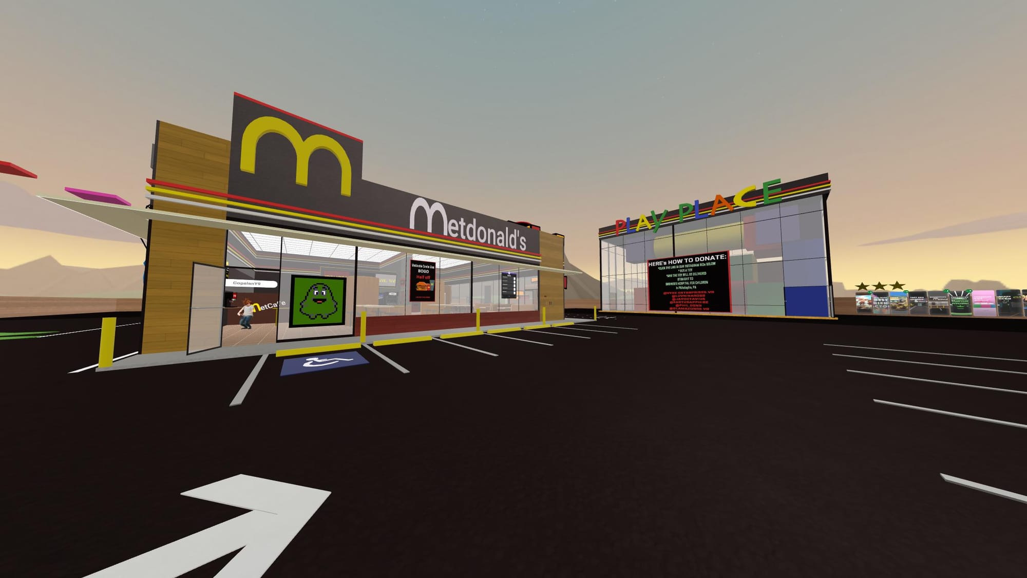 Virtual recreation of a McDonalds.
