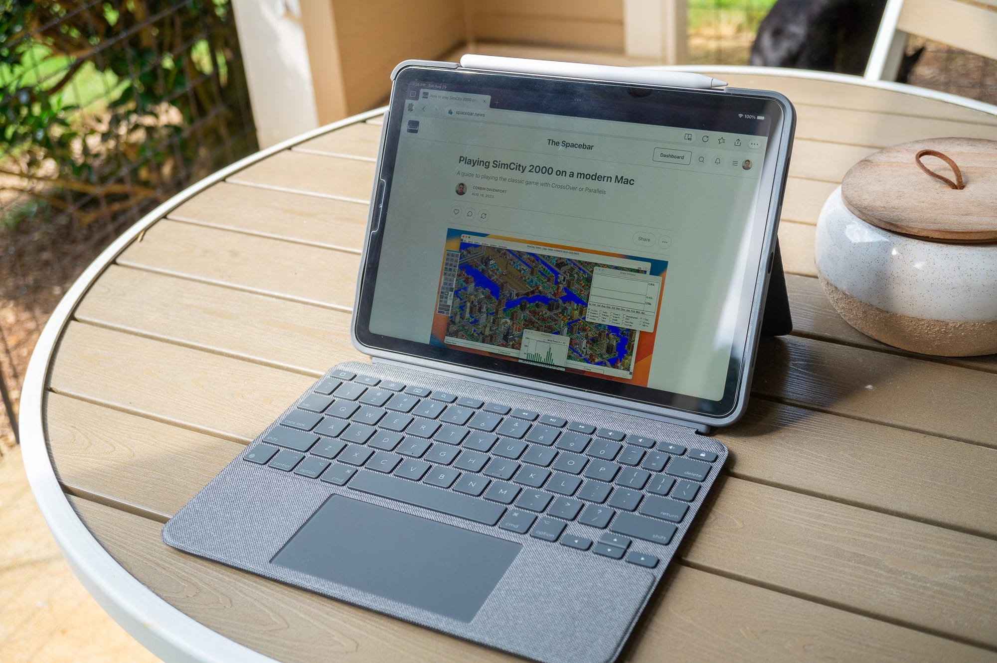 iPad Air with keyboard case